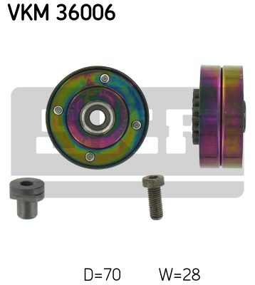 Vratná/vodiaca kladka rebrovaného klinového remeňa SKF (VKM 36006)
